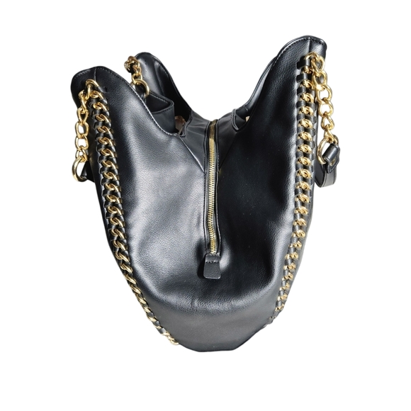 Bebe shoulder bag black with gold trim EUC - Picture 7 of 12